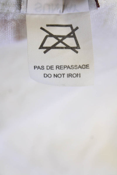 Sunday Womens 3/4 Sleeve Cold Shoulder Scoop Neck Linen Dress White One Size