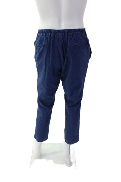 Ted Baker Mens Zipper Fly Straight Leg Plaid Pants Blue Gray Cotton Size 34