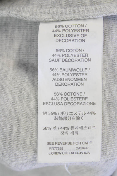J Crew Womens Cotton Sequined Pullover Crew Neck Sweatshirt Gray Size XS