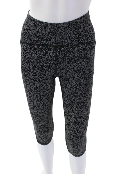 Lululemon Womens Activewear Spotted Print Capri Leggings Black Size 4