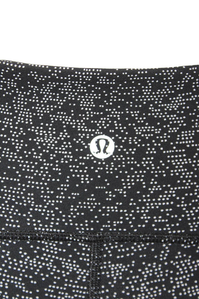 Lululemon Womens Activewear Spotted Print Capri Leggings Black Size 4