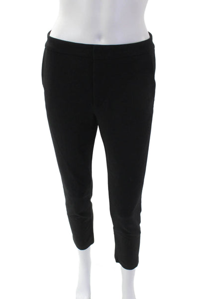 Vince Womens Cotton Tailored Slim Fit Straight Leg Zip Fly Pants Black Size 0