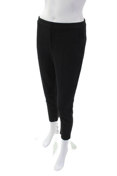 Vince Womens Cotton Tailored Slim Fit Straight Leg Zip Fly Pants Black Size 0
