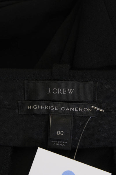 J Crew Womens High-Rise Cameron Tailored Straight Leg Pants Black Size 00