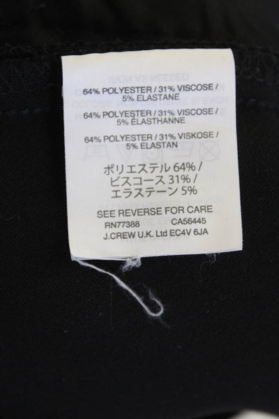 J Crew Womens High-Rise Cameron Tailored Straight Leg Pants Black Size 00