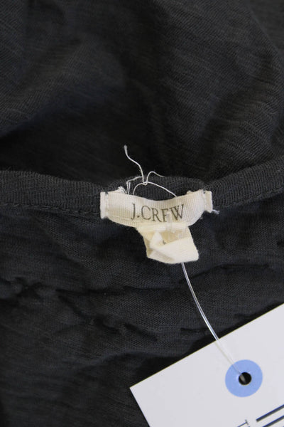 J Crew Womens Cotton Sleeveless Round Neck Sequence Tank Top Gray Size L