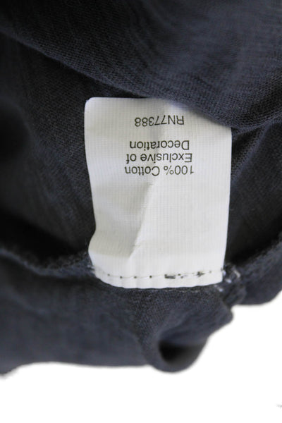 J Crew Womens Cotton Sleeveless Round Neck Sequence Tank Top Gray Size L