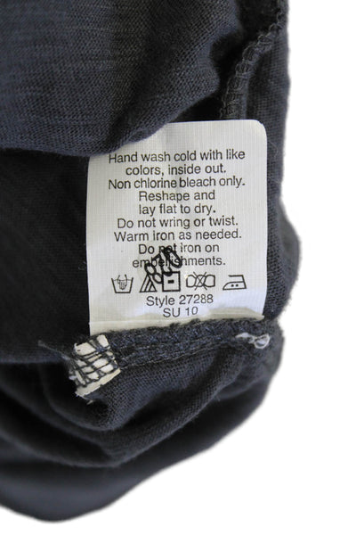 J Crew Womens Cotton Sleeveless Round Neck Sequence Tank Top Gray Size L