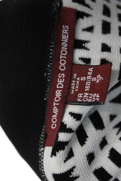 Comptoir Des Cotonniers Womens Geometric Print A Line Skirt White Black Size XS