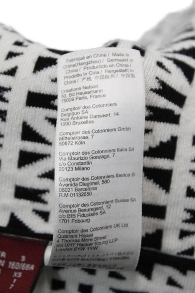 Comptoir Des Cotonniers Womens Geometric Print A Line Skirt White Black Size XS