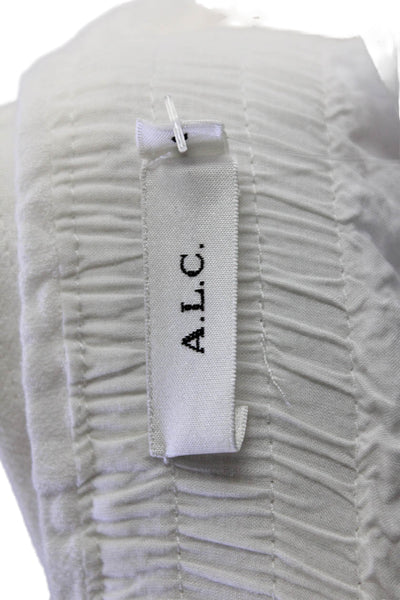 ALC Womens Belted Asymmetric Midi Handkerchief Skirt White Size 2