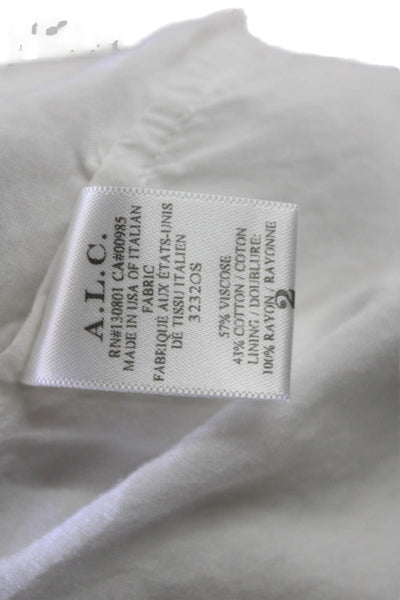 ALC Womens Belted Asymmetric Midi Handkerchief Skirt White Size 2