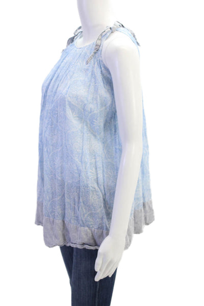 Roller Rabbit Girls Sleeveless Crew Neck Floral Striped Dress Blue White Size 10