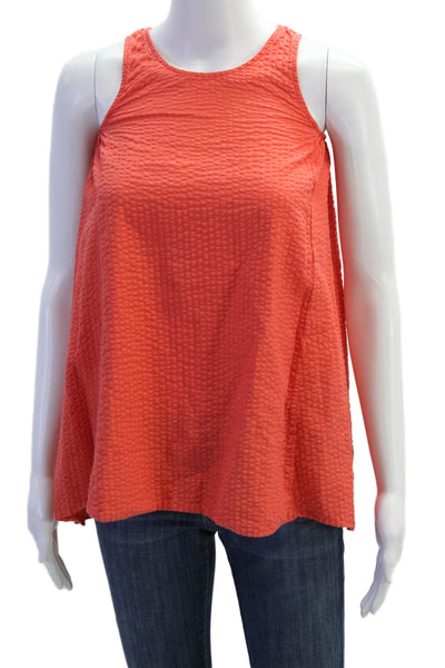 COS Girls Sleeveless Crew Neck Striped Shift Dress Orange Cotton Size 6-8