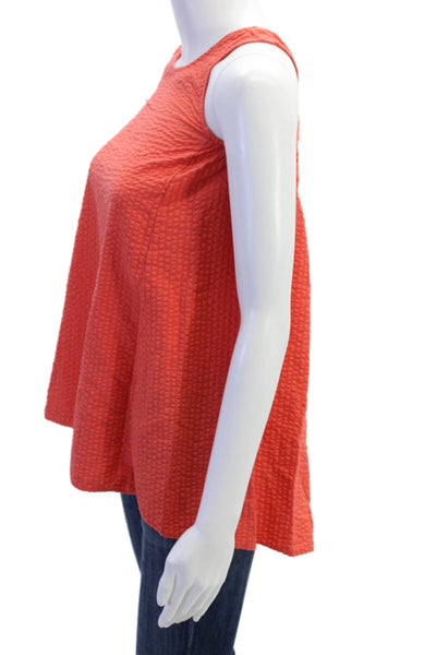 COS Girls Sleeveless Crew Neck Striped Shift Dress Orange Cotton Size 6-8