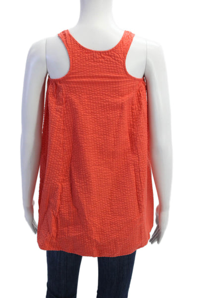 COS Girls Sleeveless Crew Neck Striped Shift Dress Orange Cotton Size 6-8