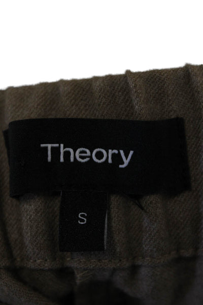 Theory Womens Elastic Waistband Straight Leg Casual Pants Brown Size 0
