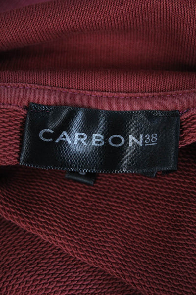 Carbon 38 Womens Cotton Blend Ombre High Neck Half Zip Sweatshirt Pink Size S