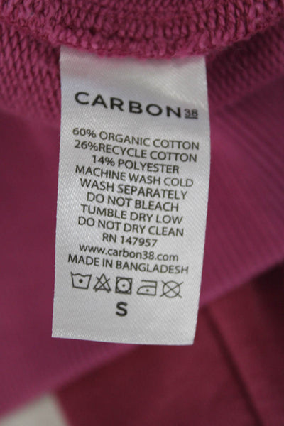 Carbon 38 Womens Cotton Blend Ombre High Neck Half Zip Sweatshirt Pink Size S