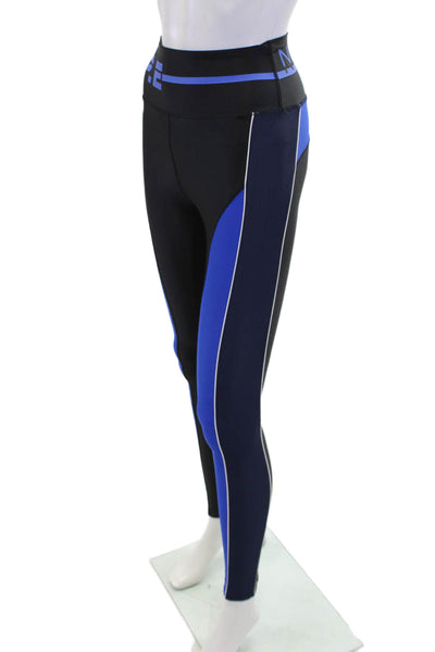 P.E Nation Womens Elastic High Waisted Striped Ankle Leggings Black Size XS