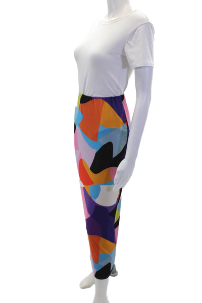 AFRM Womens Abstract Color Block Maxi Elastic Waist Skirt Multicolor Size XS