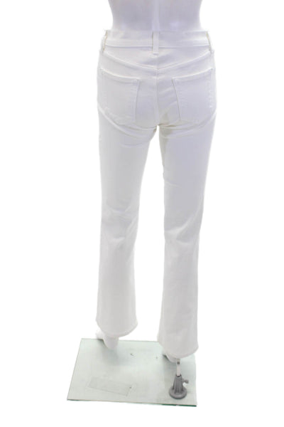 J Brand Womens Cotton Five Pocket Mid Rise Flared Leg Jeans White Size 26