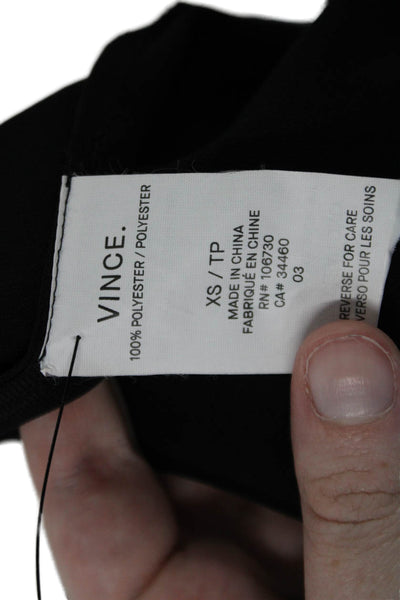 Vince Womens Round Neck Sleeveless Side Split Detail Blouse Black Size XS