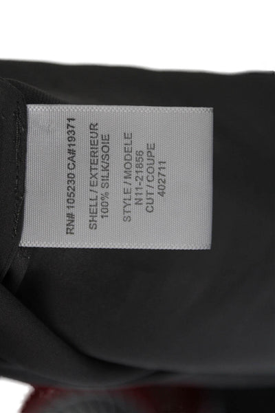 Joie Womens Silk Short Sleeve Pleated Detail Neck Tie Blouse Gray Size XS
