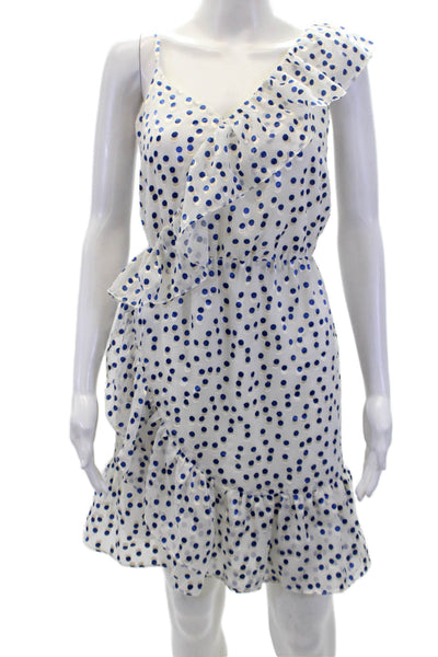 Lilly Pulitzer Womens Polka Dot One Shoulder Mini Dress White Size 2XS