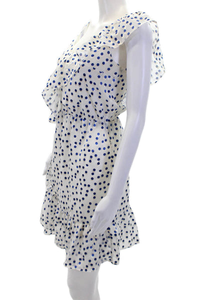 Lilly Pulitzer Womens Polka Dot One Shoulder Mini Dress White Size 2XS