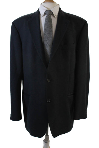 Hugo Boss Mens Double Breasted Button Up Long Sleeve Blazer Black Size XL
