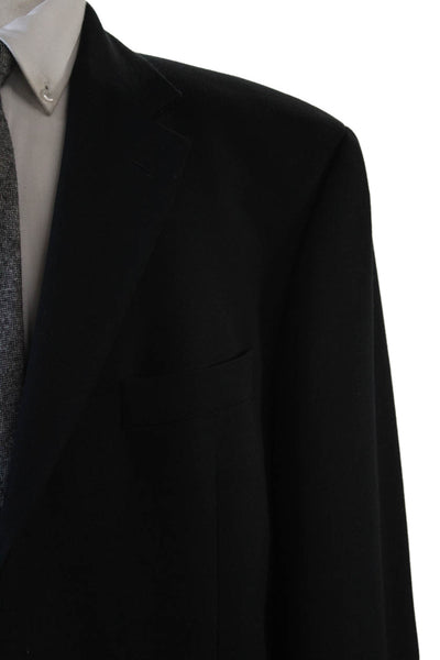 Hugo Boss Mens Double Breasted Button Up Long Sleeve Blazer Black Size XL