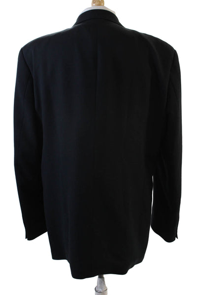 Hugo Boss Mens Double Breasted Button Up Long Sleeve Blazer Black Size XL