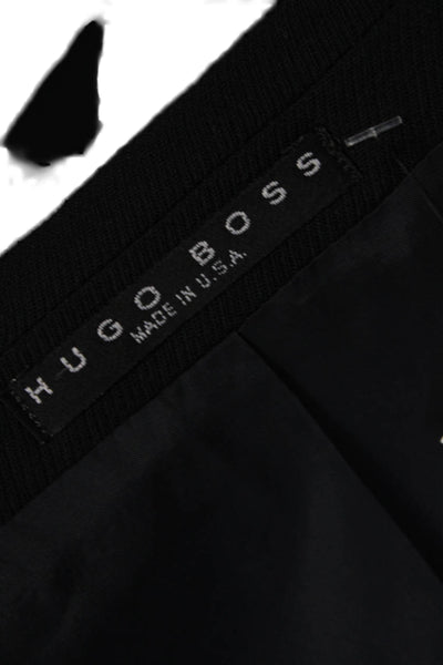 Hugo Boss Mens Double Breasted Button Up Long Sleeve Blazer Black Size XL