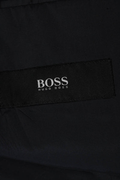 Hugo Boss Mens Double Breasted Button Up Long Sleeve Blazer Black Size XL