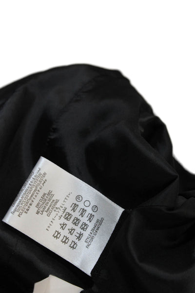 BCBGMAXAZRIA Womens Round Neck Long Sleeve Zip Up Jacket Black Size XXS