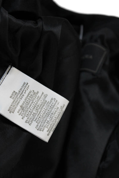 BCBGMAXAZRIA Womens Round Neck Long Sleeve Zip Up Jacket Black Size XXS