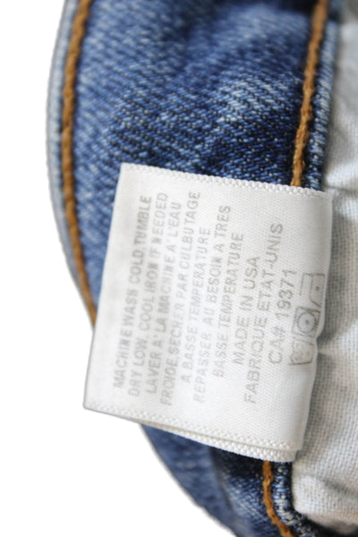 Re/Done Womens Cotton Distressed Medium Wash Mid-Rise Tapered Jeans Size 30