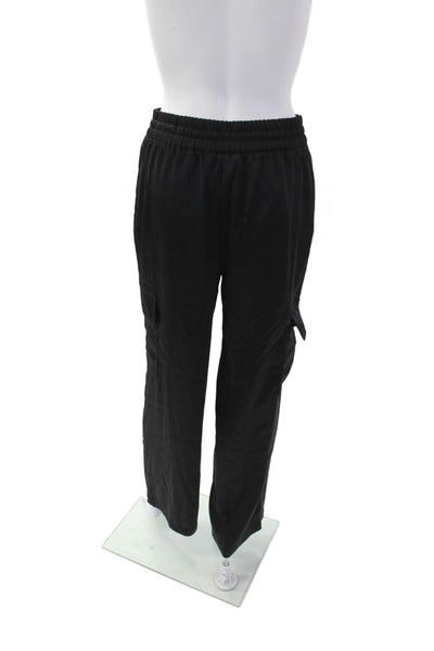 Rachel Zoe Womens Pocketed Satin Drawstring Waist Casual Pants Black Size S