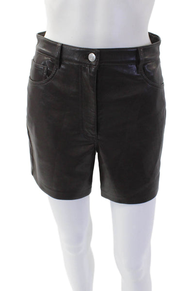 Wilfred Womens Faux Leather Five Pocketed Short Shorts Dark Brown Size 6