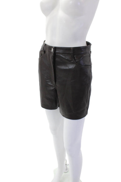 Wilfred Womens Faux Leather Five Pocketed Short Shorts Dark Brown Size 6