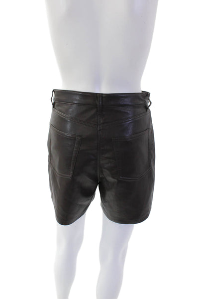 Wilfred Womens Faux Leather Five Pocketed Short Shorts Dark Brown Size 6