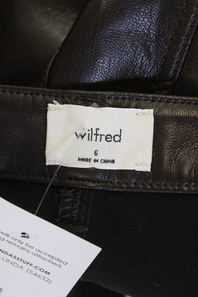 Wilfred Womens Faux Leather Five Pocketed Short Shorts Dark Brown Size 6