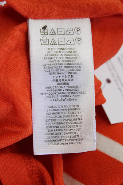 Michael Michael Kors Womens Striped Body Con Dress Orange White Size Small