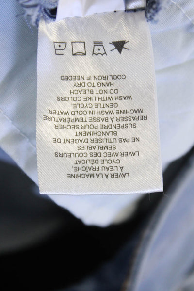 Renuar Women's Midrise Embellish Straight Leg Light Wash Denim Pants Size 14