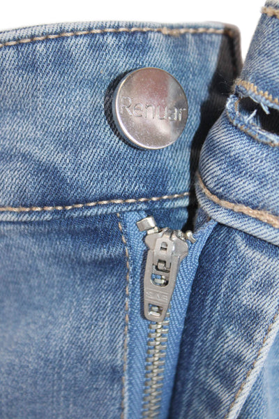 Renuar Women's Medium Wash Straight Leg Five Pocket Embellish Jean Pants Size 16