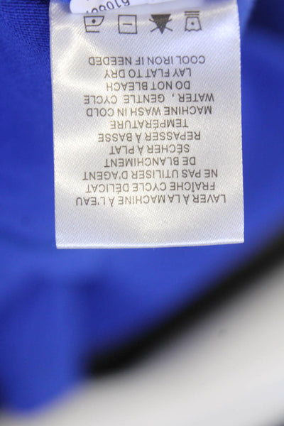 Renuar Women's Short Sleeves Quater Zip Basic Cotton Polo Shirt Blue Size XXL