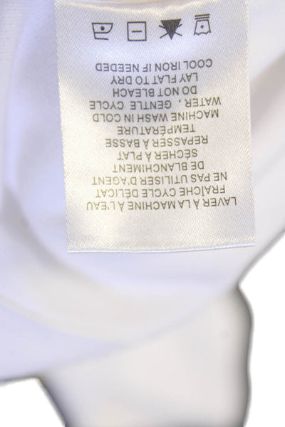 Renuar Women's Collared Short Sleeves Basic Cotton Polo T-Shirt White Size XXL
