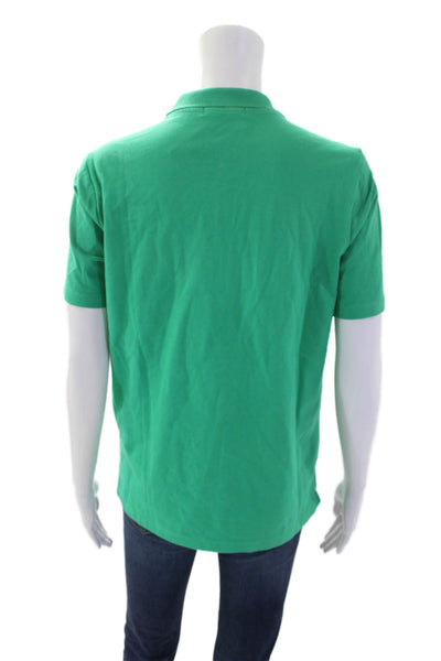 Renuar Women's Short Sleeves Quarter Zip Button Polo T-shirt Green Size XS