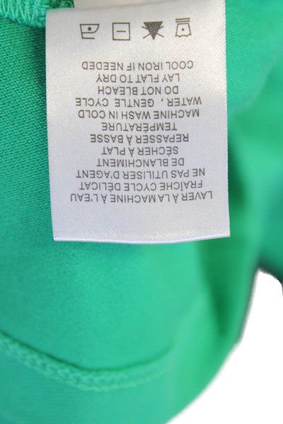 Renuar Women's Short Sleeves Quarter Zip Button Polo T-shirt Green Size XS